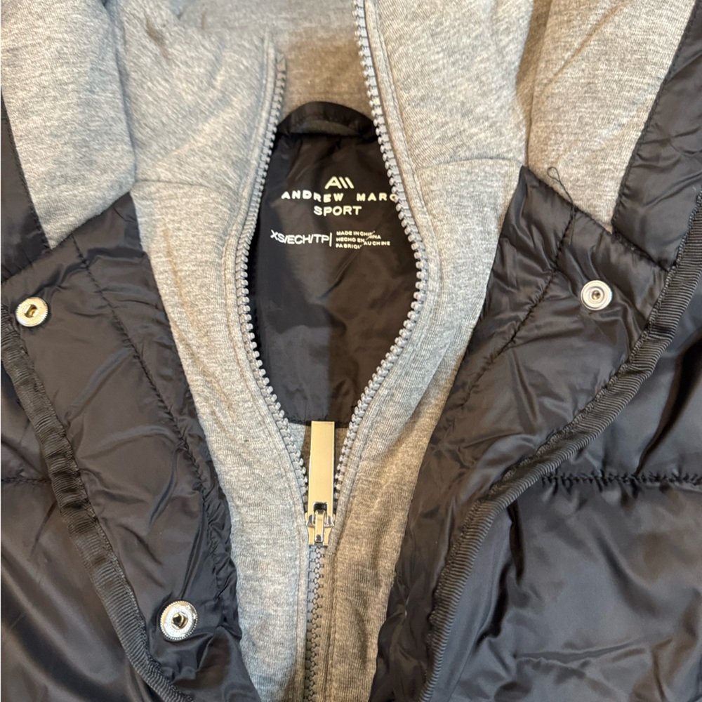 Andrew Marc Gray and Black Hooded Vest - Picture 3 of 3